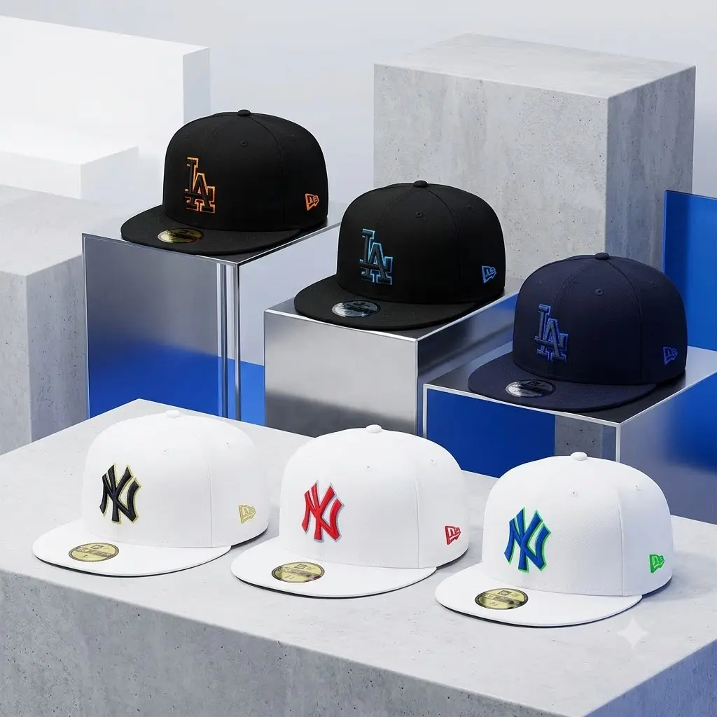 New Era MLB 9FIFTY Snapback Hat Flat Brim Embroidered Team Logo Structured Cap for Men & Women Streetwear Style