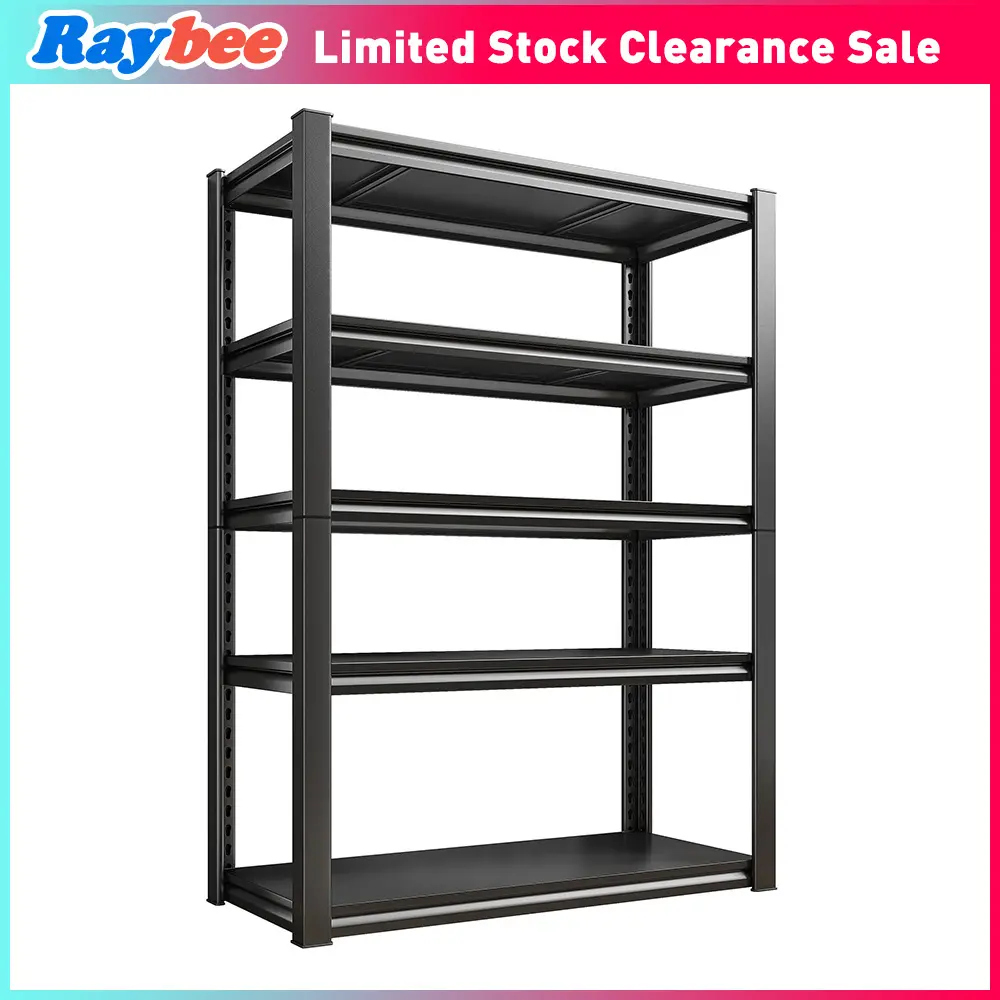 Raybee Furniture 5-Tier 2000LBS Heavy Duty Garage Shelves, Adjustable Metal Shelving Unit for Kitchen,Pantry, Industrial Space Organiser Racks