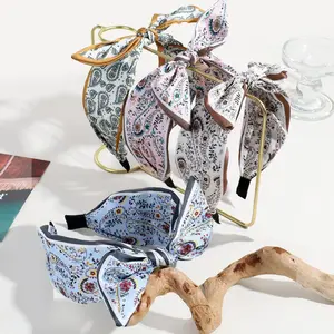 4pcs Elegant Fabric Hairbands Set with Wide Bowknot Design, Versatile Stylish Headwear for Daily & Party Wear