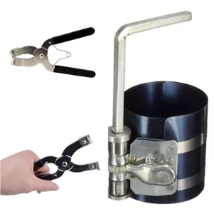 Car Engine Piston Ring Compressor & Pliers Tool Set with Adjustable Safety Screws - Includes Compressor and Pliers Tools