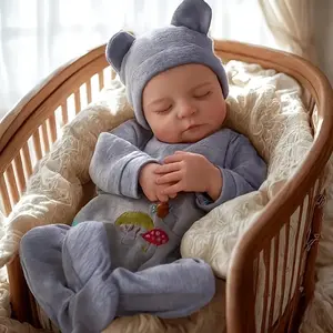 Cute 20 inch reborn single doll with soft touch, realistic skin tone and features, all vinyl body, washable for children's birthdays or holidays perfect gift 3+