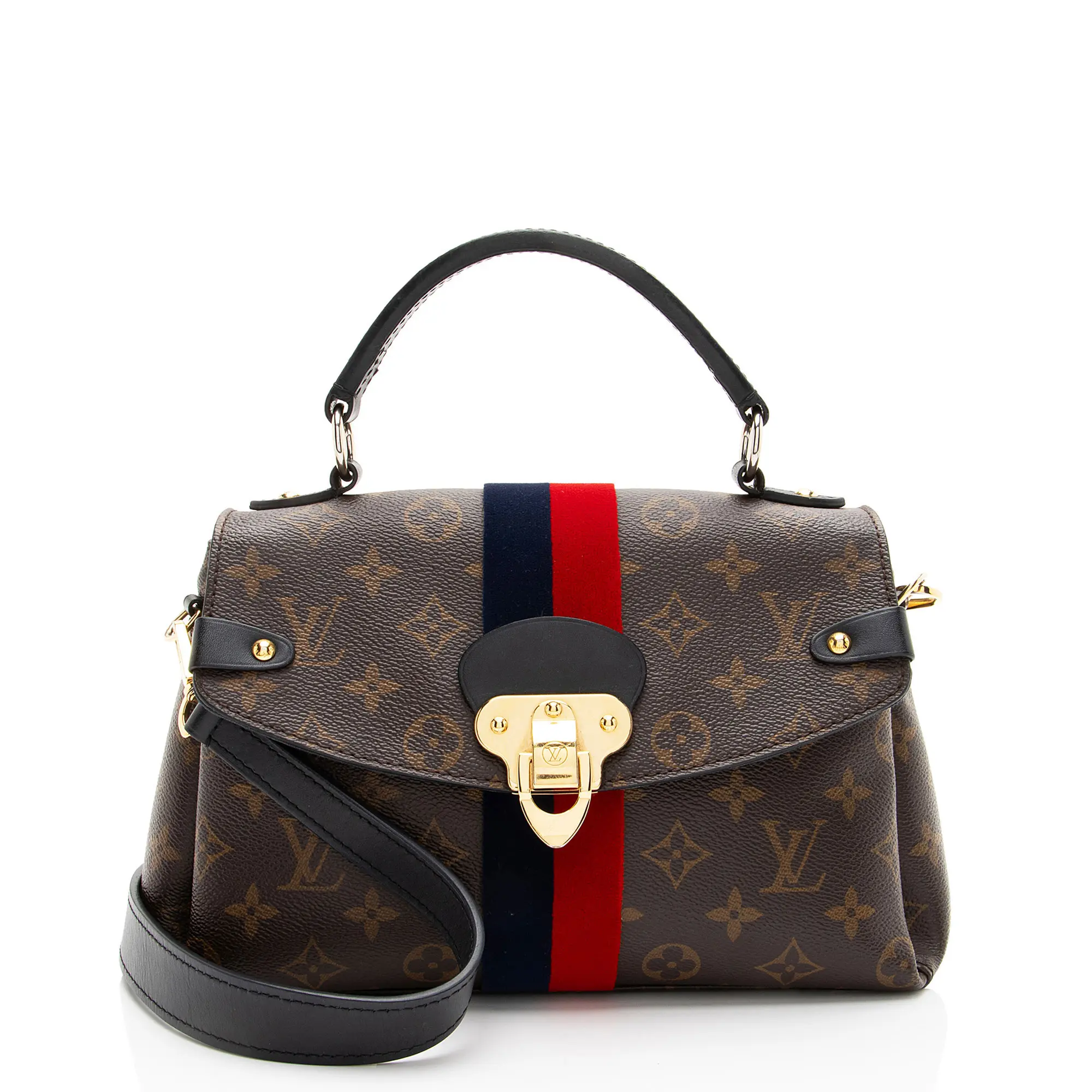 Pre-owned Louis Vuitton Leather Shoulder bags Monogram Canvas Georges BB Satchel