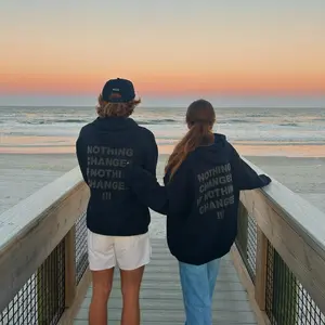 NOTHING CHANGES HOODIE Gildan Brand Women's Top, Cotton/Polyester Blend, Soft & Cozy, Screen Printed Design, Oversized Fit - Jewels Kennedy Designs