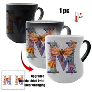 Thermosensitive Ceramic Mug, Heart-Shaped Handle, 11 Oz/330ML, Color-Changing Coffee Cup, Perfect Gift for Mother's Day, Ideal for All Beverages