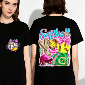 Girls Coquette Softball T-shirt Youth Bella 100% Pure Cotton Tee