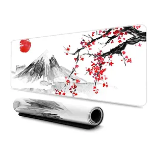 Cherry Blossom Pattern Mouse Pad, 1pc Rectangular Gaming Mouse Pad with Non-Slip Rubber Base, Washable Mouse Pad for Work, Office & Gaming