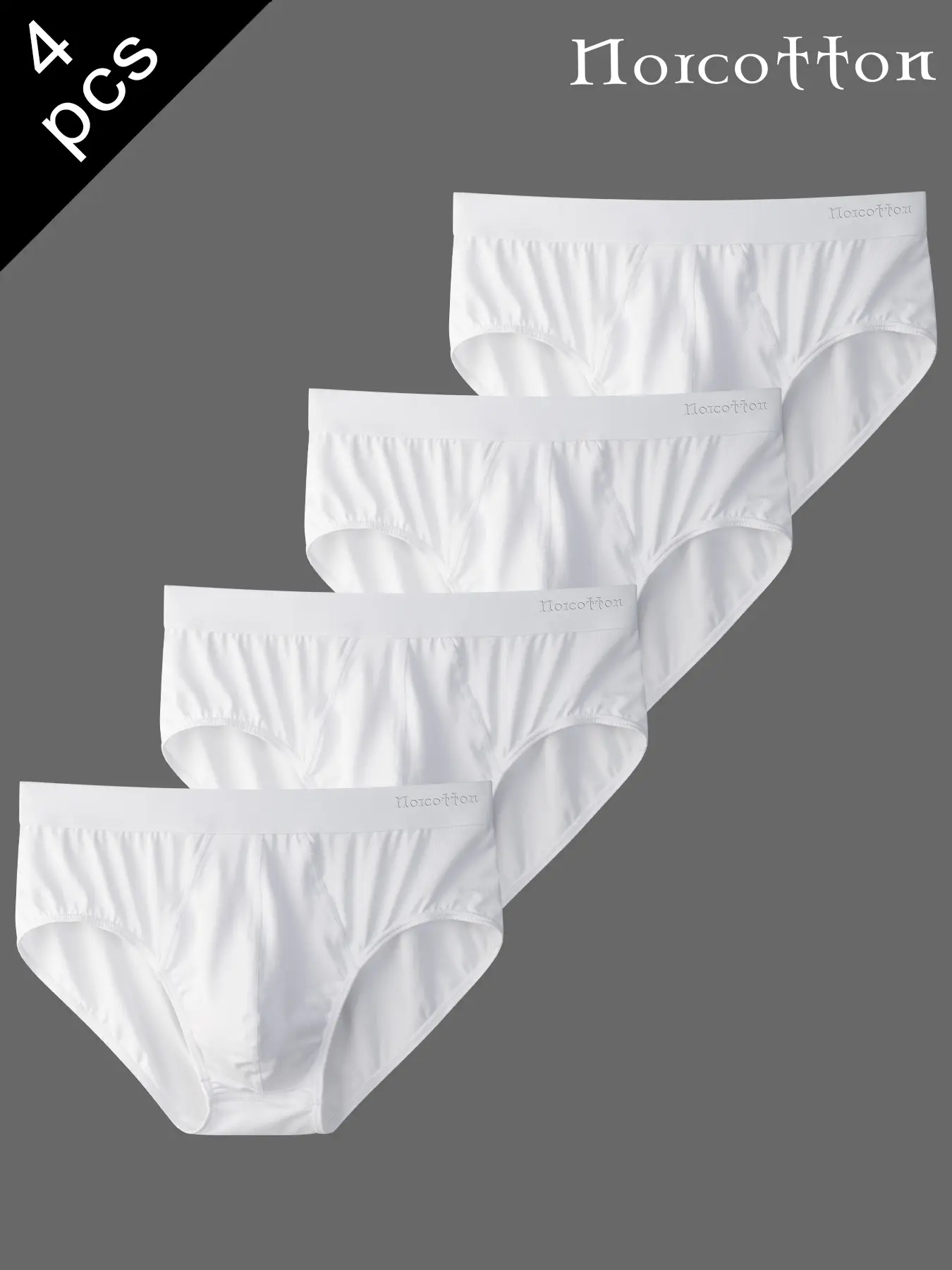 Men's Norcotton Triangle Breathable Comfy Fitted Underwear Brief Set, Pure Polyester Elastic Comfortable Daily Wear, Casual Style Underwear, Casual Home Use Pack of 4 Polyester Fabric Underwear Elasticity Design Underwear