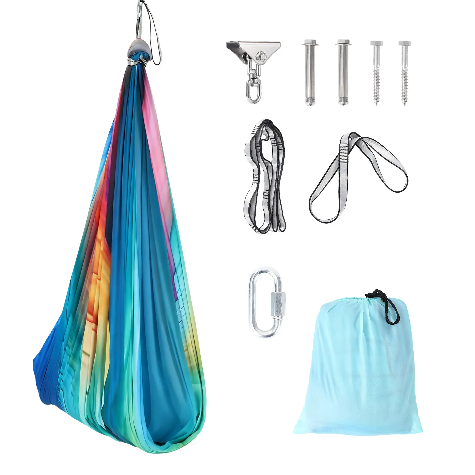 Sensory Swing - 55"x59" Dual-Layer Sensory Therapy Swing Indoor Outdoor Calming Hug Swing with 360° Swivel, Heavy Duty Installation Hardware, Weight Capacity Up to 300lbs Relaxation Swing for Kids Adults Autism ADHD Sensory Integration Anxiety Relief
