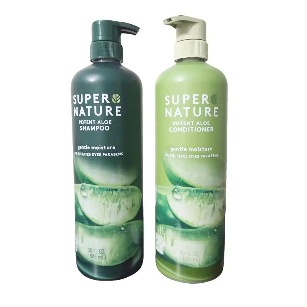 super natural Shampoo & Conditioner Set with Potent Aloe, Hydrating Haircare Cleanser and Moisturizer, Sulfate-Free Formula for Gentle Moisture, 30 fl oz, Haircare Cleanser Moisturizer, Cleansing