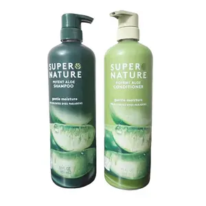 Super Nature Potent Aloe Haircare Shampoo & Conditioner Set - Sulfate-Free, Gentle Moisturizer, Hydrating Cleanser, 30 Fl Oz Each