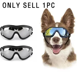 Dog Sunglasses UV Protection Eyewear for Medium Large Dogs, Adjustable Strap Outdoor Adventure Pet Glasses Multiple Colors Available
