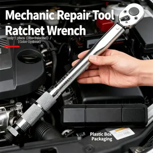 Torque Wrench 3/8" Drive Click Square Ratchet, 19-110nm Adjustable Hand Spanner, High Torque Range, Quick Adjustment, Metal Material, Ratchet Tool, Ratcheting Wrench