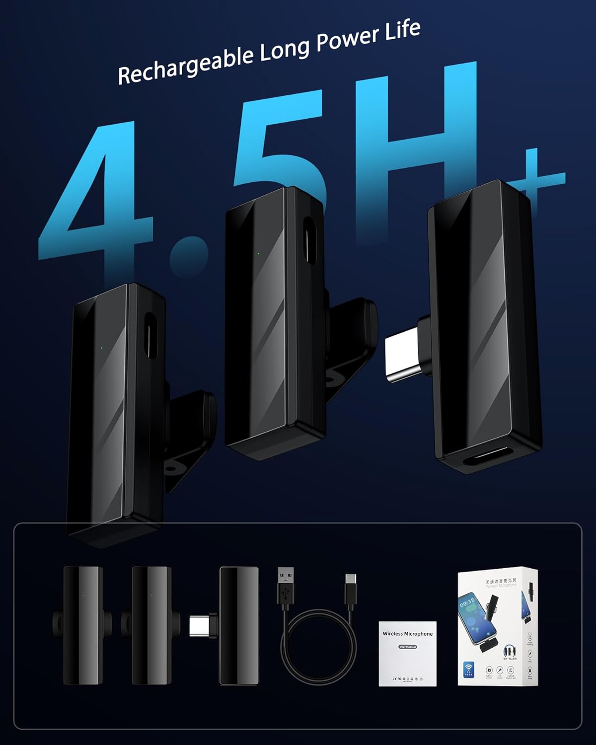 Mini Wireless Mic for iPhone & Android [Plug-Play] - Noise Reduction Lapel Microphone for TikTok, Zoom & Vlogging