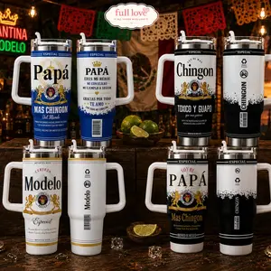 El Papa Mas Chingon Tumbler 20oz-40oz Stainless Steel, Double Wall Insulated, With Handle & Straw, Eco-Friendly, Insulated Tumblers Travel Coffee Mug, Birthday Christmas Gifts For Women & Men, Gift For Dad, Gift Mom