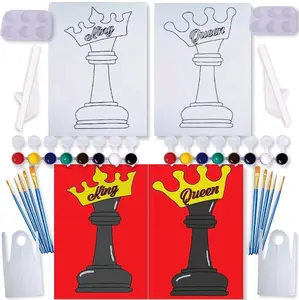 Chess Pieces- Couples Paint and Sip Canvas Kit