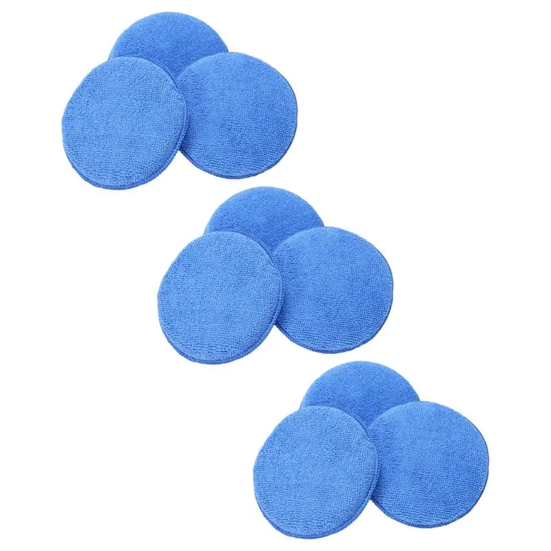9-Pack 5inch (120mm) Microfibre Foam Sponge Applicator Pads Pre-Packed Set - Auto Detailing Products, Boat & Car Paintwork Polish Application Tool