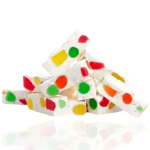 Sweet Bonbon Jujube Nougat Candy 1 lb Vintage Nostalgic Delight with Jelly Fruit Pieces Gluten Free Bulk Soft Candies in Resealable Bag Halloween Treats for Trick-or-Treat & Fall Season Snacks