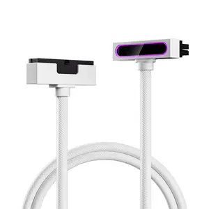 AsiaHorse Hydrus-24PIN PC PSU Extension, ATX 24PIN Motherboard Power Extension 90° Right Angle Design, 650W Power Supply, Perfect for PC Case Management & DIY Enthusiasts (White, 24Pin-ARGB)