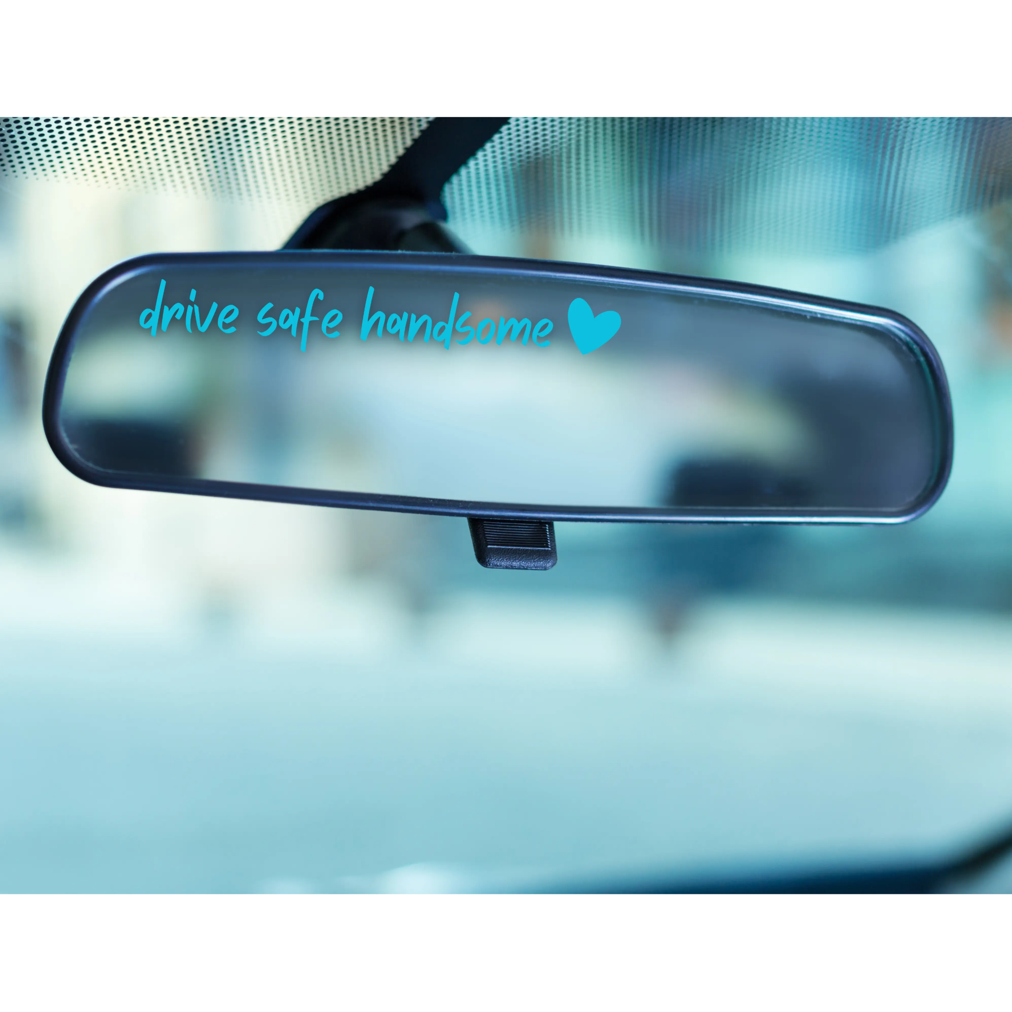 Drive Safe Handsome Car Mirror Sticker, Car Mirror Decal, Cute Vinyl Decal, Decals for Truck, Blue Collar Vinyl Decal, Blue Collar Car Accessories, Windshield Sticker, Car Decorations, Automotive