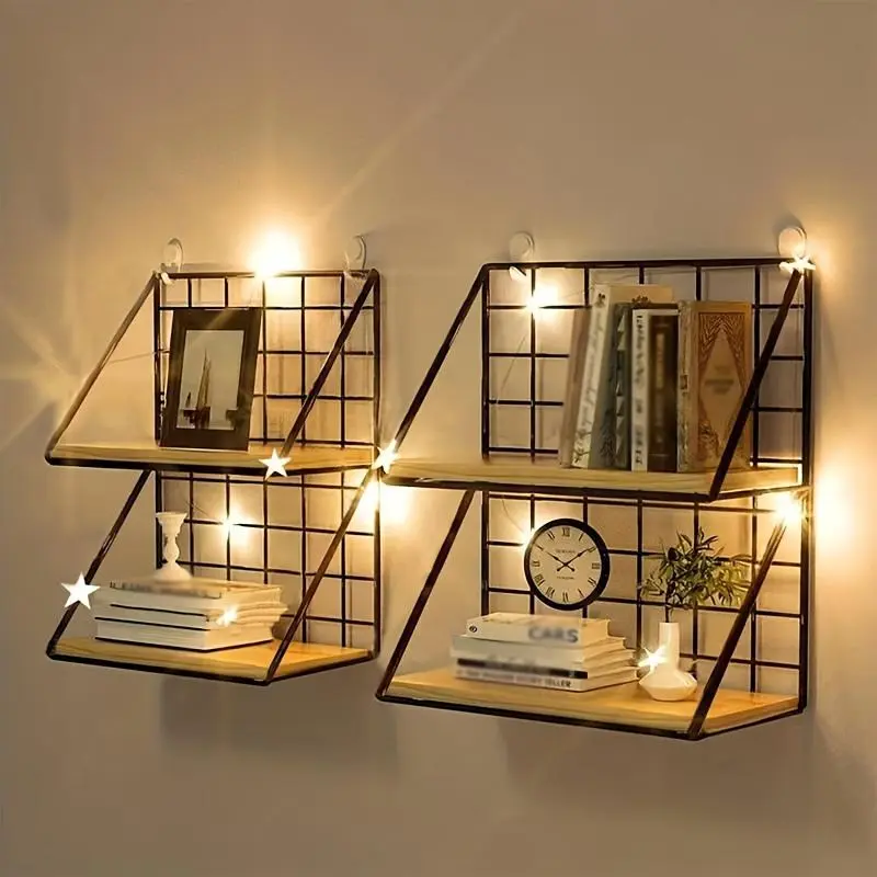 1-Piece No-Drilling Metal Floating Shelf - Wall-Mounted Home Organizer with Easy Installation, Magazine & Newspaper Holder for Bathroom, Living Room - Minimalist Storage Rack Wall Decoration Shelves, Floating Shelf Magazine & Newspaper Holders