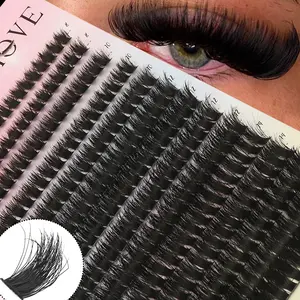 280 Root Dense False Eyelashes, 80D Curl, 8-18mm, DIY Lash Clusters, Ultra-Dense and Fluffy, Natural Look, Reusable for Daily Use, Weddings, Dates, Parties
