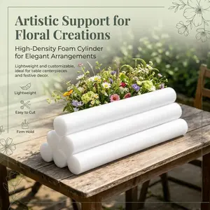4-piece cylindrical floral foam tubes, lightweight andeasy to cut, suitable for floral foam arrangements forwedding table center decorations and holidaydecorations.