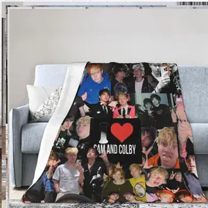 Sam and Colby Blanket Ultra Soft Flannel Throw Blanket Lightweight Cozy Warm Throw Blankets for Couch Bed Sofa Room Decor Gifts All Season