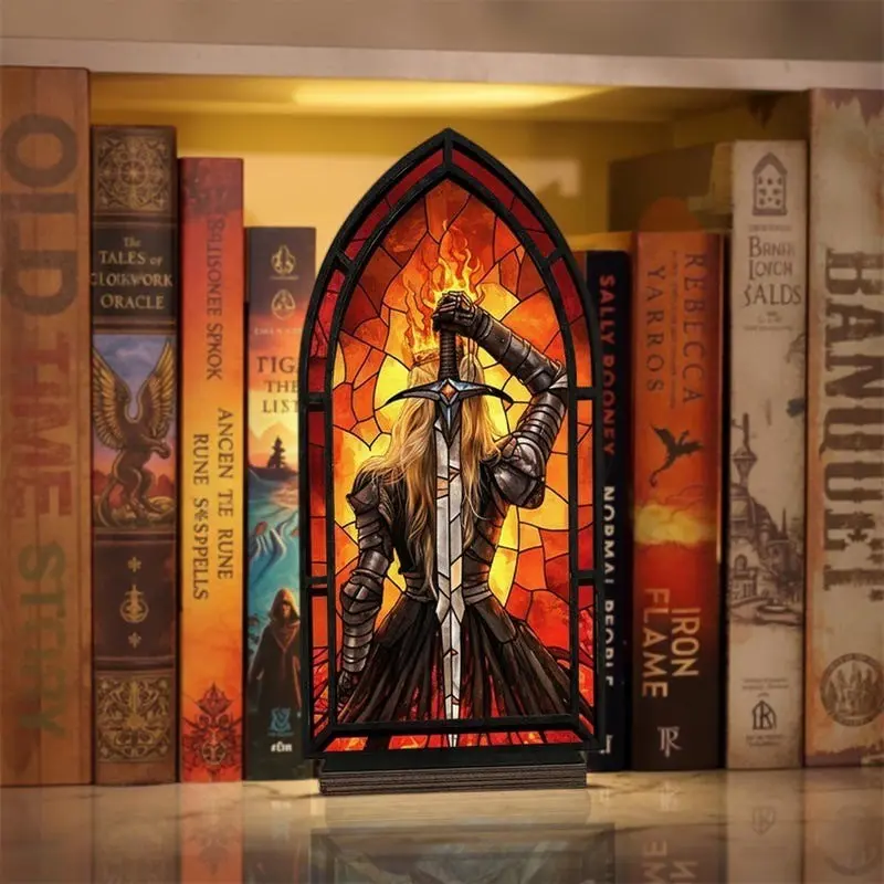 Aelin Book Nook, Throne-Themed Acrylic Book Nook, Flame and Blade Fantasy Decorative Bookshelf Insert Gift, Bookish Candle Holder (No Candle), Aelin Bookshelf Decor for Book Lovers, Booktok Merch, Library Room Decor, Home Decor, Aesthetic Room Decoration