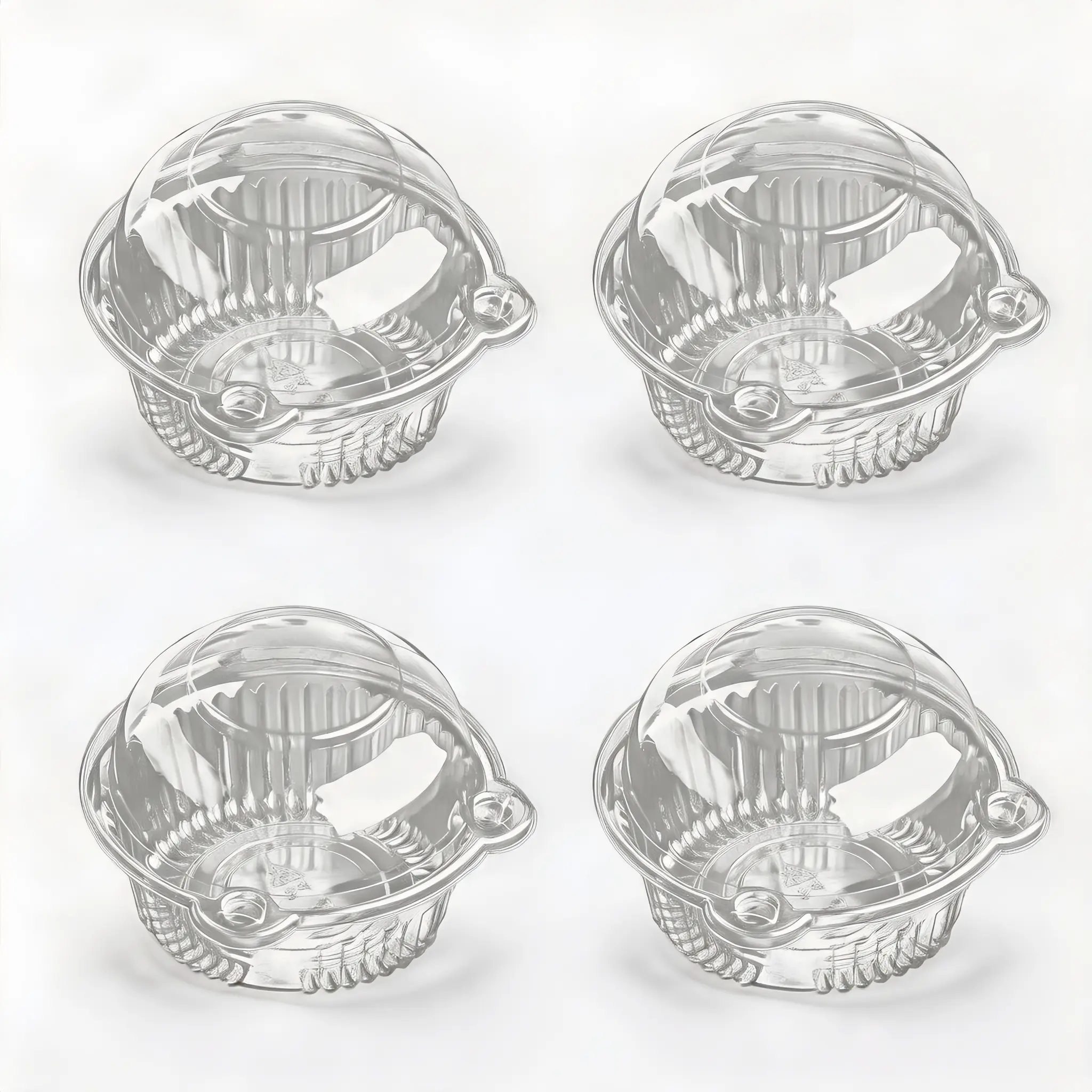 50-Pack Aesthetic Clear Plastic Cupcake Holders, Disposable Single Muffin Dome Boxes, Individual Portable Dessert Containers for Birthday Parties, Weddings, and Holiday Baking Supplies Transparent Bakeware