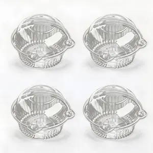 50-Pack Aesthetic Clear Plastic Cupcake Holders, Disposable Single Muffin Dome Boxes, Individual Portable Dessert Containers for Birthday Parties, Weddings, and Holiday Baking Supplies Transparent Bakeware