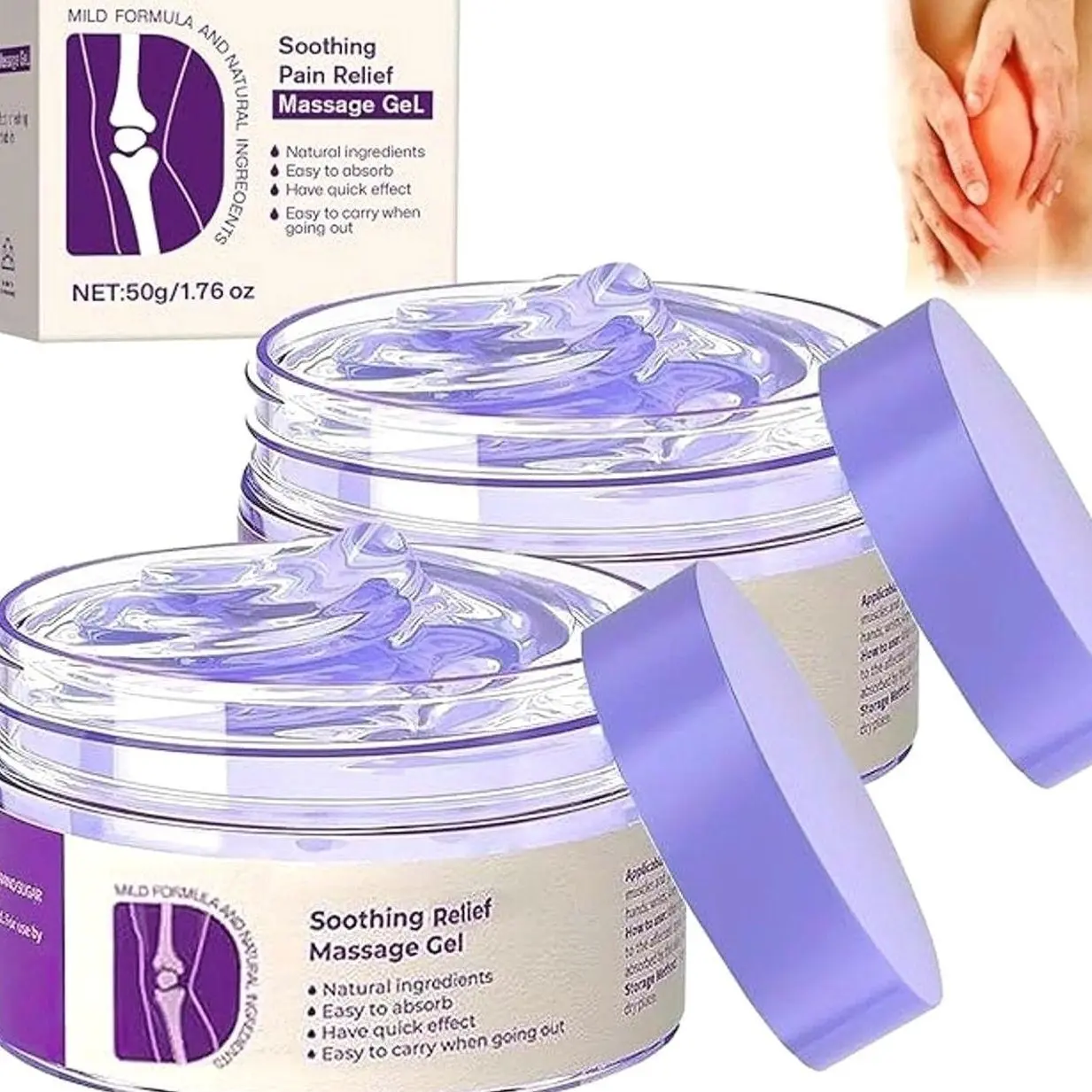 2Pcs Kresin Joint Pain Purple Gel Purple, Kresin Joint Gel Activities Throughout The Body,Soothes Knees, Lumbar, Neck, Hands, and Feet