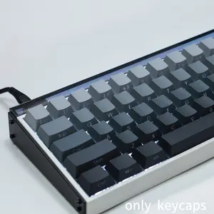 134-key Polar Night side-engraved keycaps, PBT side-engraved keycap set, gradient gray, OEM profile, compatible with MX mechanical keyboards, suitable for various gaming mechanical keyboards, best gift choice, Gaming Keyboard Accessories