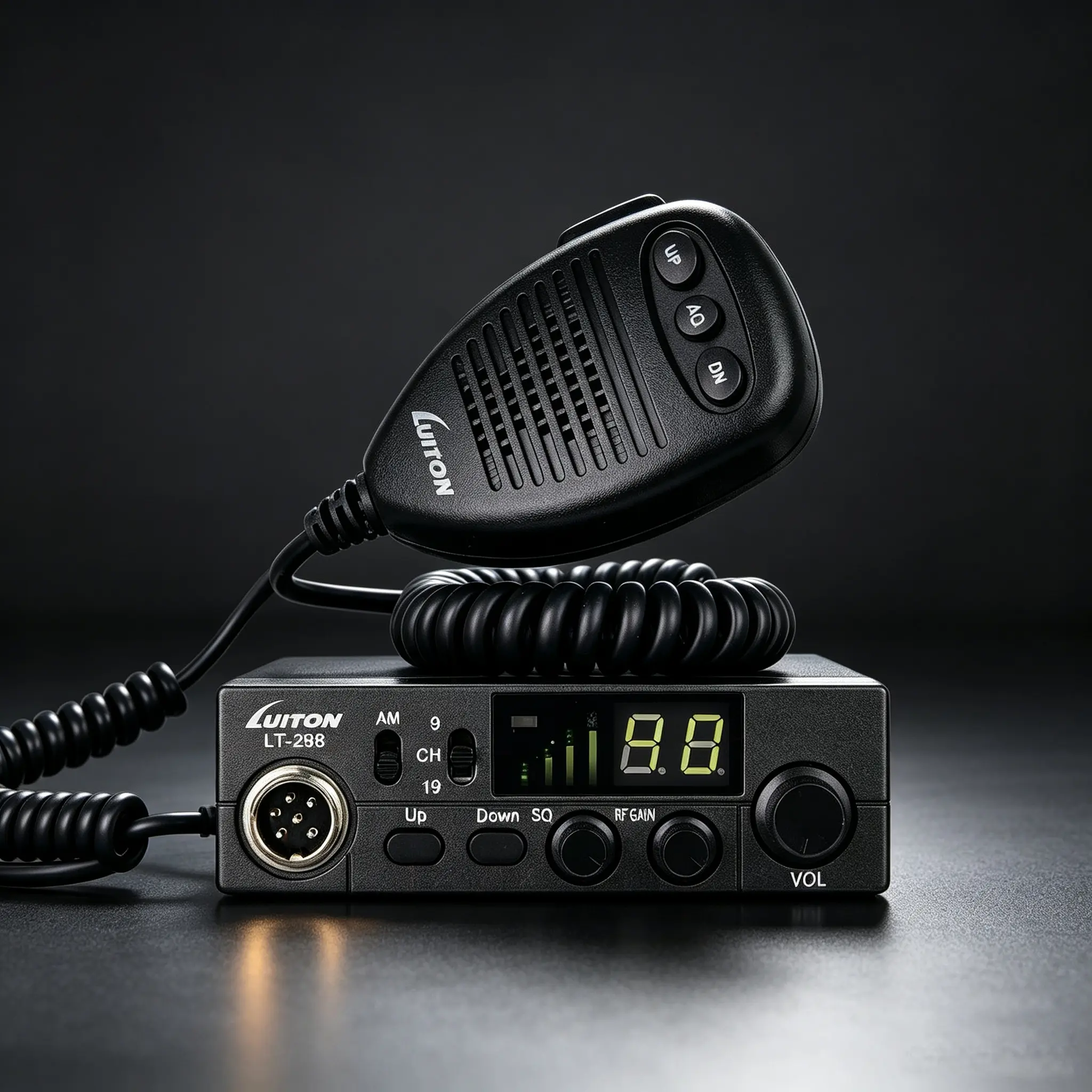 Compact AM/FM CB Radio Kit, 40-Channel Vehicle Mount Transceiver with Hand Mic & Emergency Channel, 12-24V for Hobbyists