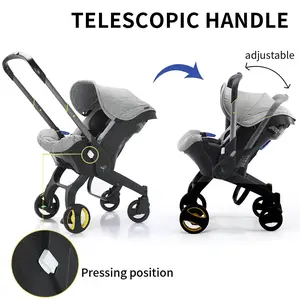 Baby stroller NewbornStroller,Foldable Stroller Legs,Equipped with ChestClip,One-Click Contraction Function,Alloy MetalMaterial,4-wheel Travel Toddler Stroller#Summervibes Convertible Reversible pram