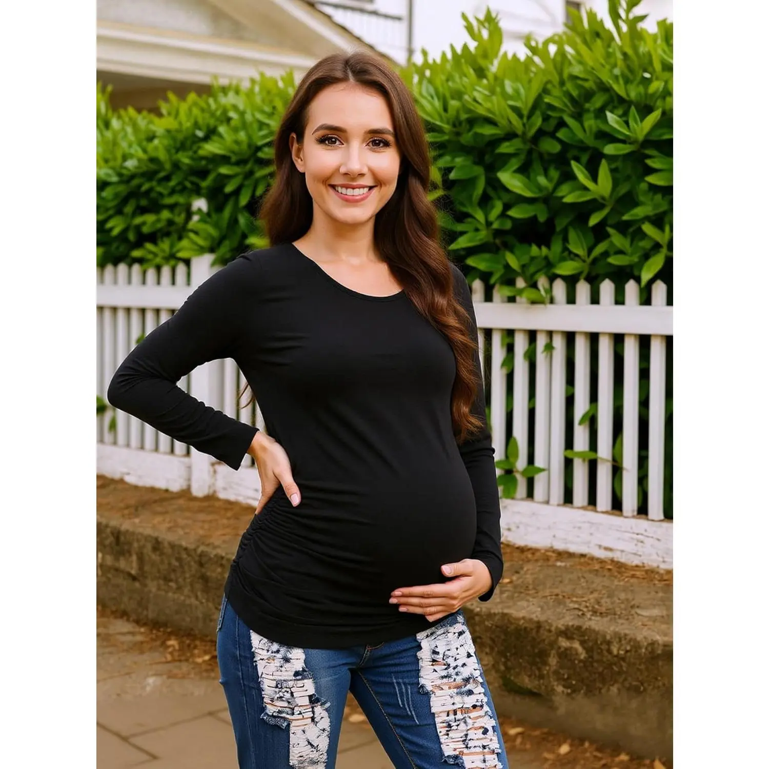 3 Pack Maternity Shirts Long Sleeve Pregnancy Top for Women with Crew Neck Casual Tee Shirts 3 Pack Maternity Shirts Long Sleeve Pregnancy Top for Women with Crew Neck Casual Tee Shirts
