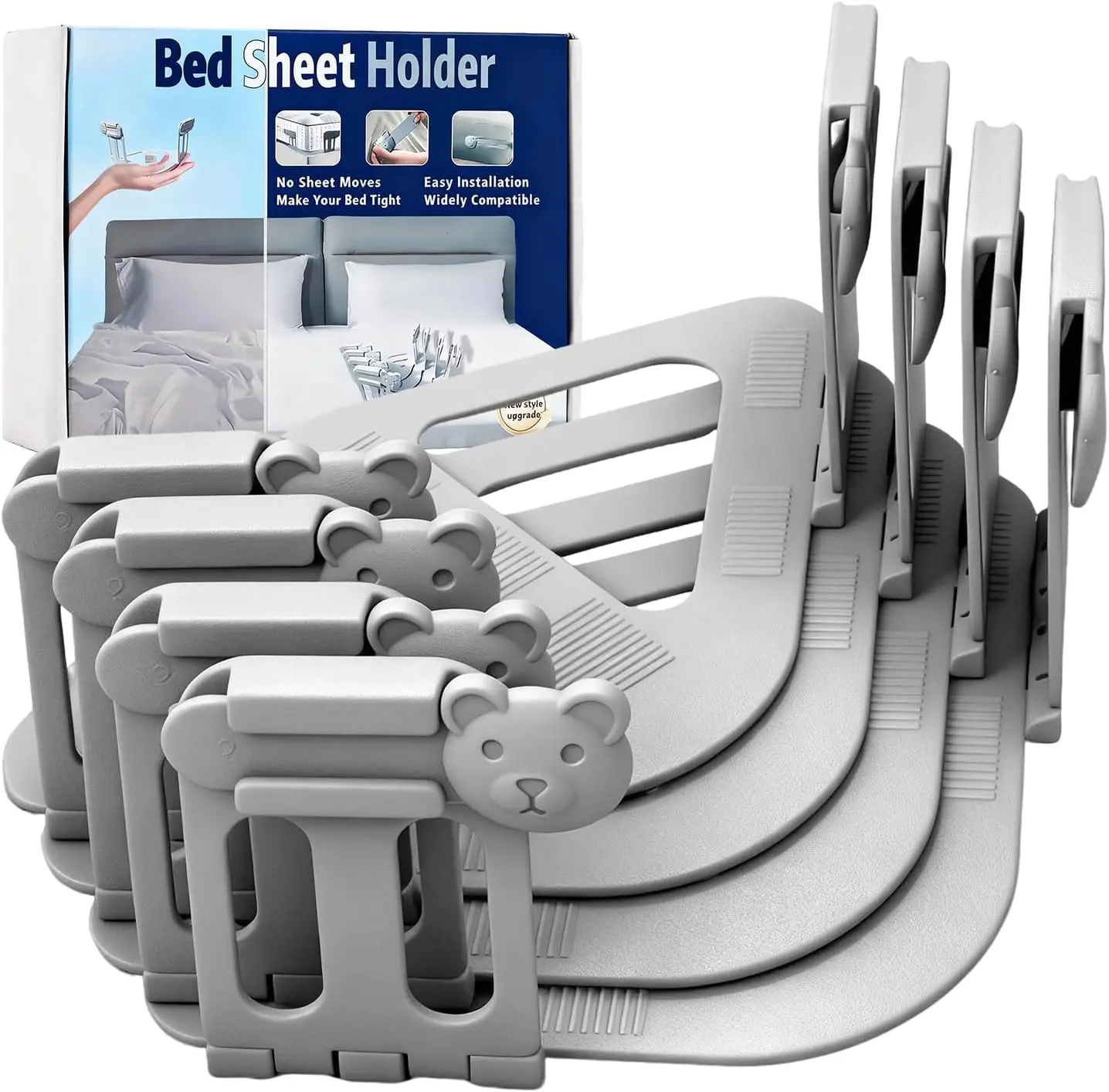2026 Upgraded Sheet Holders, Foldable Gentle Sheet Clips, Secure Lock Design For Fitted Sheets, Available In 4Pcs & 8Pcs Sets, Keep Bedding Smooth All Night, Ideal For Elderly, Students, Dorms, Travel & Hospital Beds, Nice Practical Gift