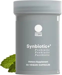 Synbiotic - Complete 3-in-1 Probiotic, Prebiotic, Postbiotic** - for Women and Men - to Support Gut, Digestive Health, Regularity, Bloating** - Vegan - One Daily Capsule - Mint - 30 Servings tiktokshopspringglowup