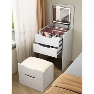 Ladies' Dressing Table, Multi-functional Modern White Dressing Table, Suitable for Bedroom, Apartment, Gift for Family and Friends vanity  delujo Compact 3-in-1 Vanity Desk with Lights LED Makeup Organizers