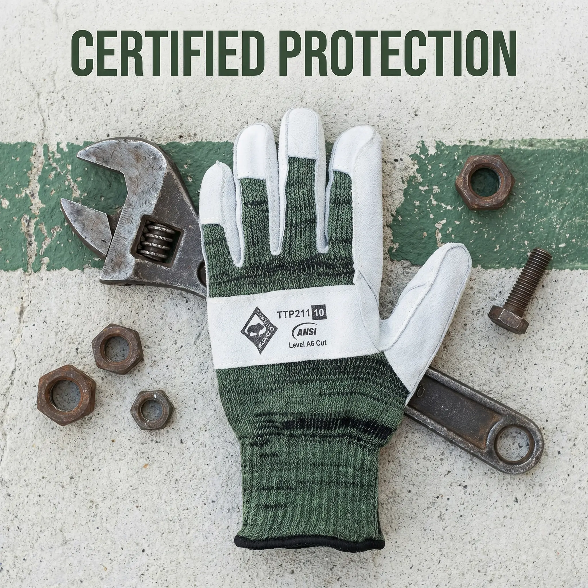 ANSI A6 Cut Resistant Safety Work Gloves, Touchscreen-Compatible, Unisex for Automotive Repair & Glass/Building Materials Industry Work Tasks, Gloves For Work