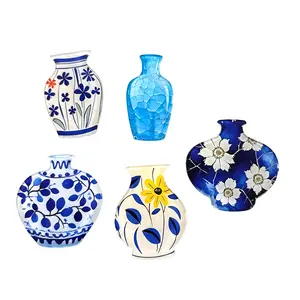 5 Vase Refrigerator Magnets Cute Decorative Design Cute Mini Acrylic Vase Refrigerator Magnets, can hold flowers, funny mini vase magnets, for refrigerator decoration, office, kitchen, storage cabinets, whiteboard, gift