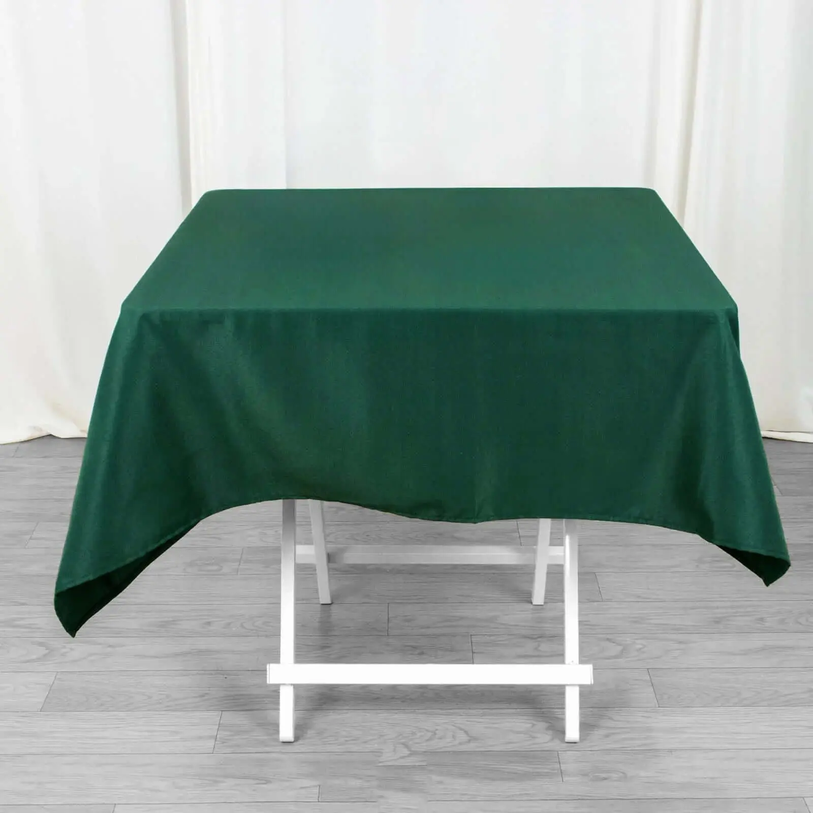 Premium Polyester Square Shape Tablecloth - 54"x54" Hunter Emerald Green, 220GSM Wrinkle-Resistant, Machine Washable Table Cover for Event, Party Decorations