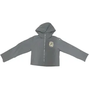 Saint Vanity Nylon Hooded Zip Up Hoodie Grey