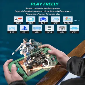 R43S Retro Handheld Gaming Console - 4.2-in IPS Screen, Open-Source Linux System, 20000 Built-in Games, 10 Emulators Support, 64GB/128GB Storage, 3000mAh Battery, Wi-Fi, USB, Wireless Portable Console