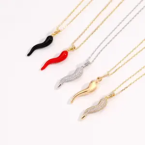 Italian Horn Cornicello Necklace–Good Luck Charm Gift