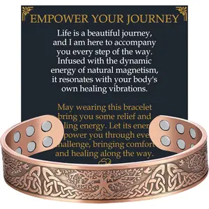 Jecanori Copper Bracelet for Men, 18X Strength Mens Magnetic Copper Bracelets, 99.99% Pure Solid Copper Bracelet Faith Wear Jewelry