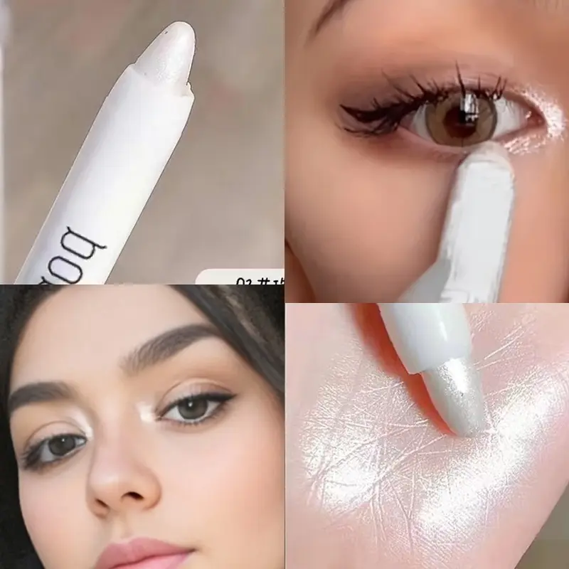 [Long-Lasting Shine Highlighter] Pearlescent highlighter and eyeshadow pencil - Highly Pigmented Makeup, Silver/gold shades, long-lasting shimmer, create a shimmering look, perfect for festivals, Beauty Highlighters