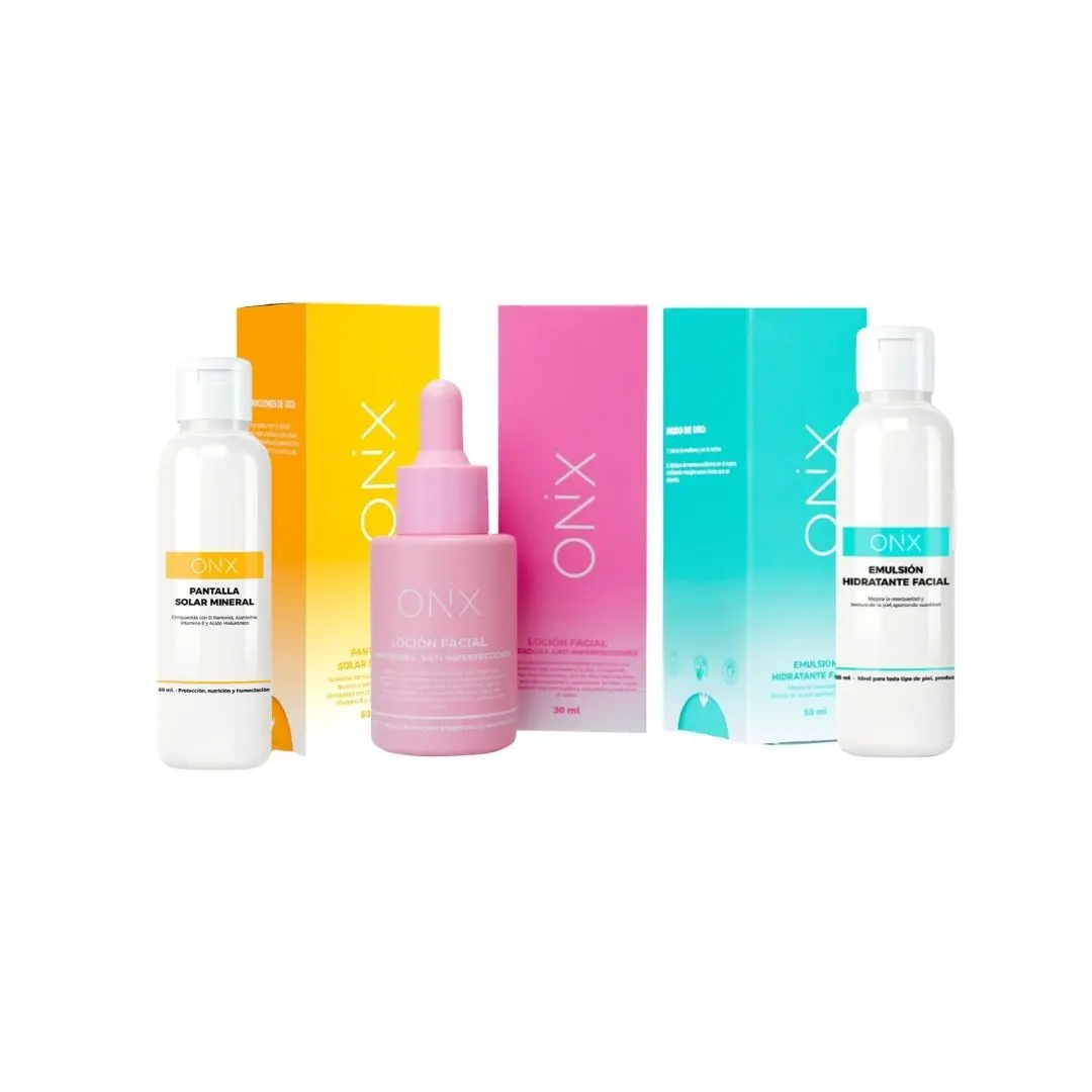 Onix Skincare Kit 3 Pack Serum Tonic 30ml Serum iluminador Facial Radiance sunscreen and facial cream Dark Spots Corrector Glow Hyperpigmentation Care Set Glow Hues Kit