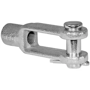 3/8 Inch Clevis Rod End Kit with Pin & Cotter, 3/8-24 Thread, Zinc Plated Corrosion Resistant Hardware for Truck Air Cylinders, Rods, Cables & Linkages Applications