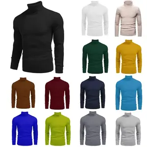 Men's Knitted Ribbed High Collar Sweater/High Collar Slimming Basic Sweater - Winter's Best Choice Casual Fabric Knitted Men's Soft Jacket Jeans Long Outdoor Hoodie Set Long Sleeve ThickRAIMENTRY