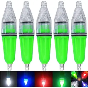 Underwater Deep Drop LED Waterproof Flashing Night Fishing Light Bait Lure Attractant Lamp Tool for Fishing, 6.7inch & 4.7inch
